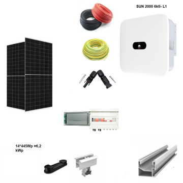 Sistem fotovoltaic 5 kWp, monofazat, cu 8 panouri fotovoltaice monocristaline Trina Solar, On Grid / Hybrid