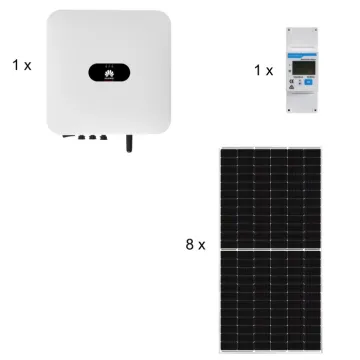 Sistem fotovoltaic 3,2 kWp, monofazat, cu 8 panouri fotovoltaice monocristaline Trina Solar, On Grid / Hybrid